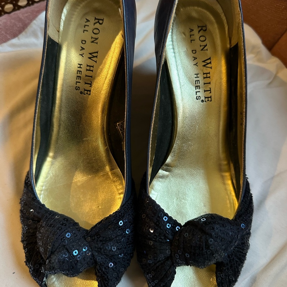 RON WHITE All Day Heels Navy 37.5